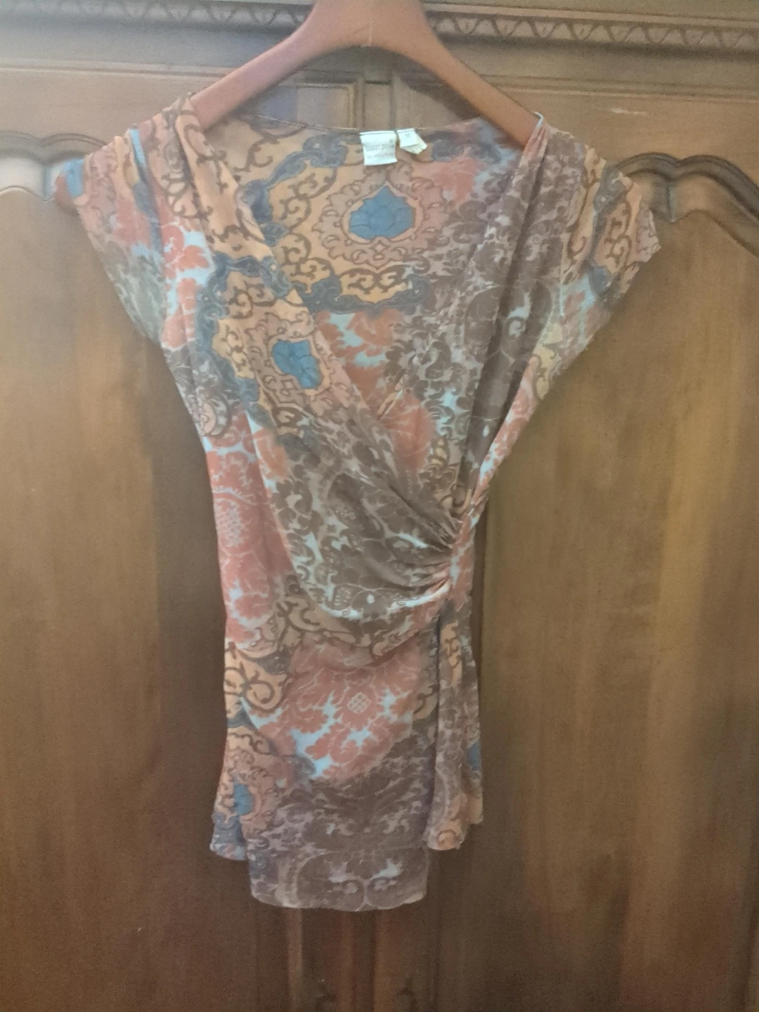 Sweet Pea by Stacy Frati Women's Ruched Print Top - Size M