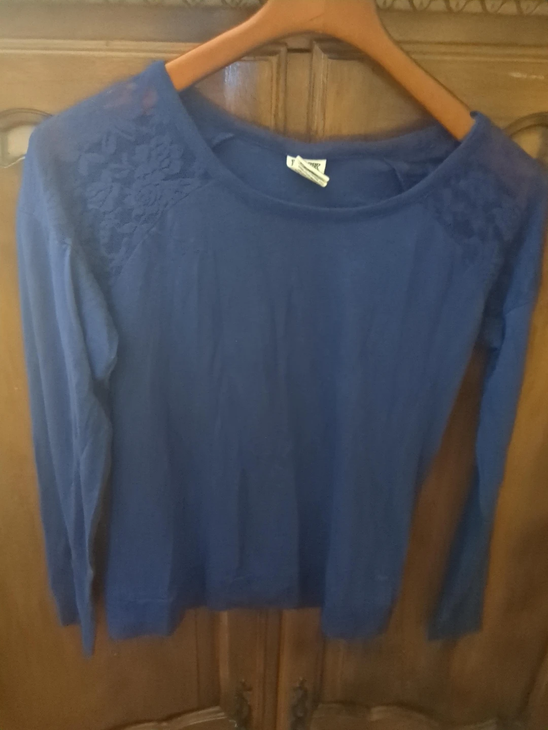 PINK Victoria's Secret Lace Detail Long Sleeve Top