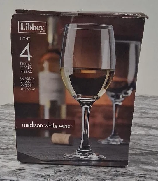 Libbey Madison White Wine Glasses Set of 4