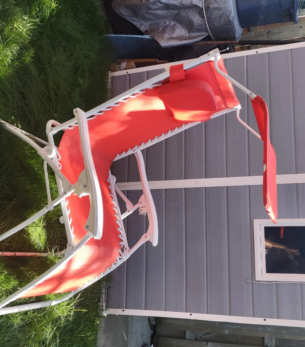 Orange outdoor lounger