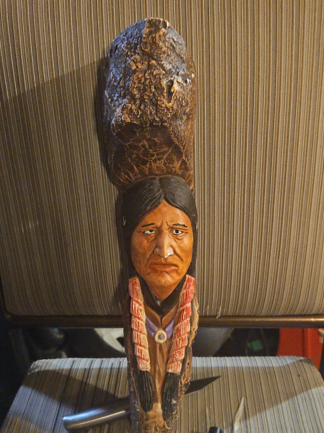 Carved Wooden Native American Figurine