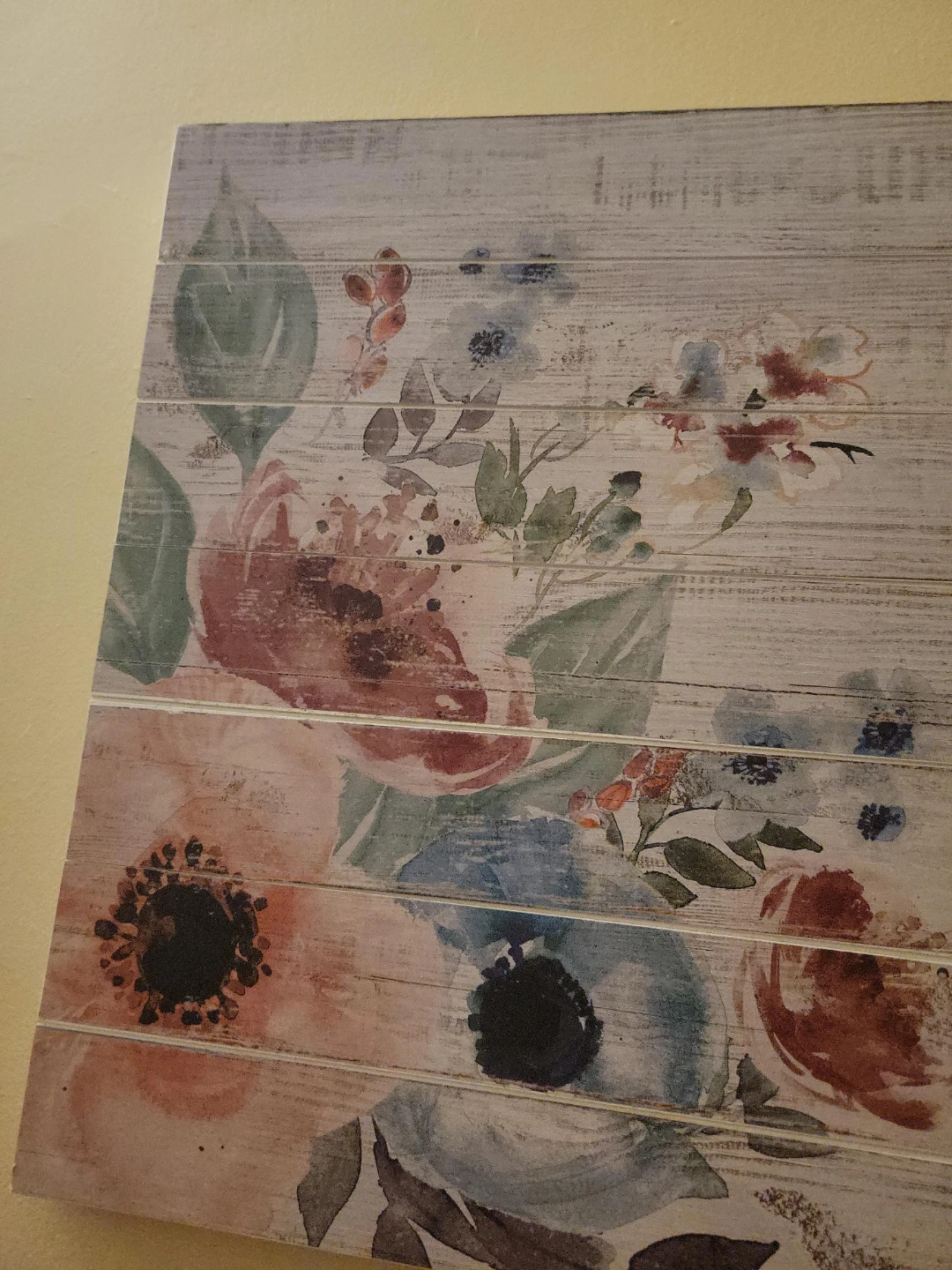 Floral Wood Plank Wall Art