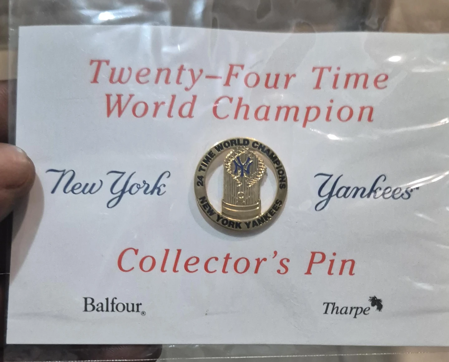 New York Yankees 24 Time World Champion Collector's Pin