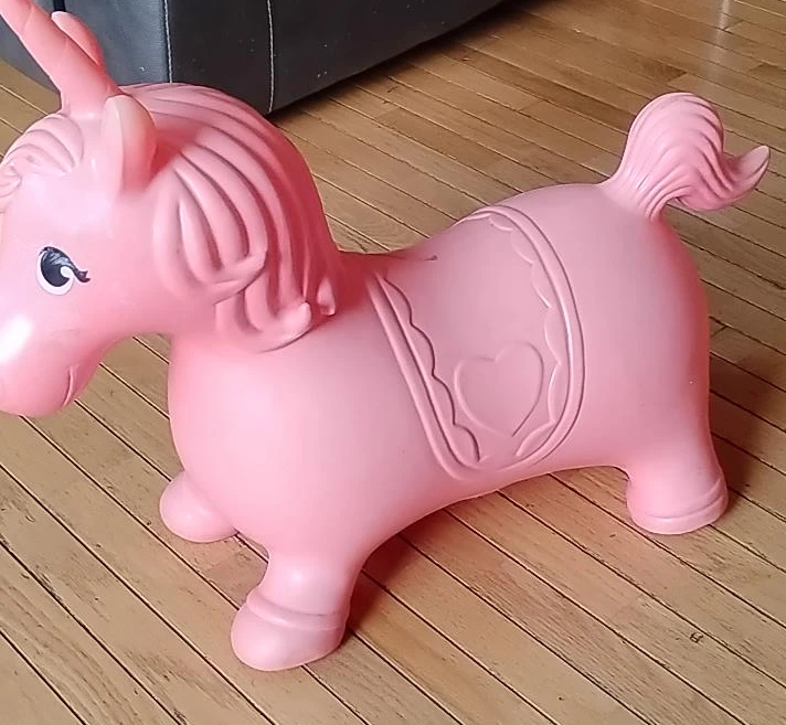Pink Inflatable Unicorn Hopper Toy - photo 2