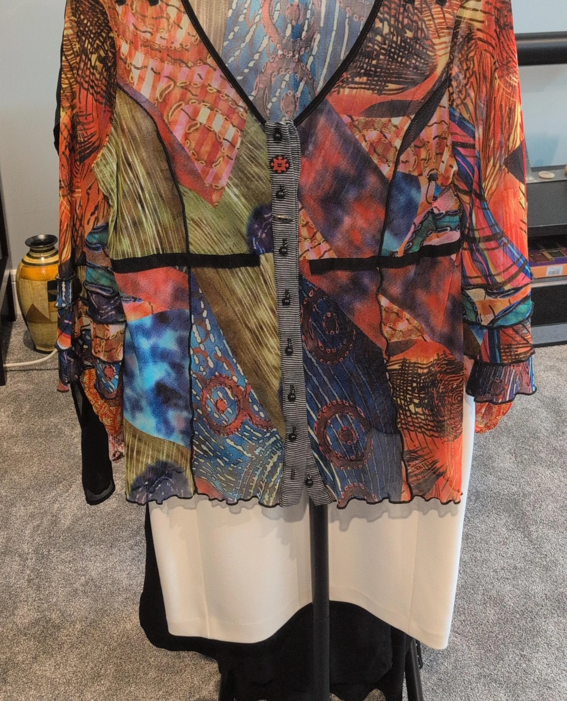 Baili Women's Mesh Print Blouse