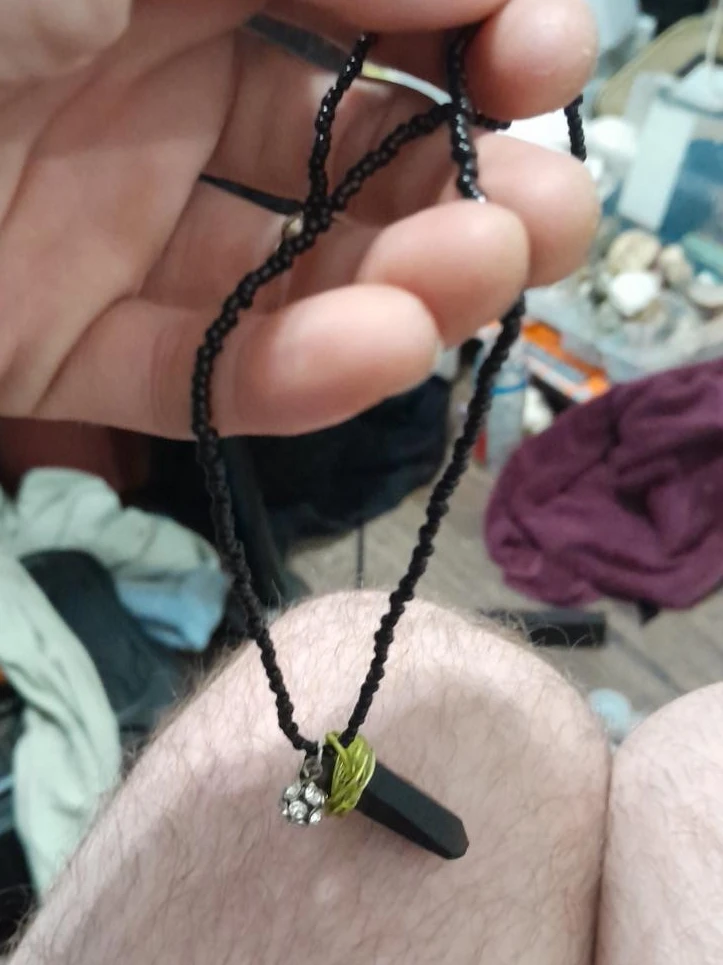 Black Crystal Pendant Necklace