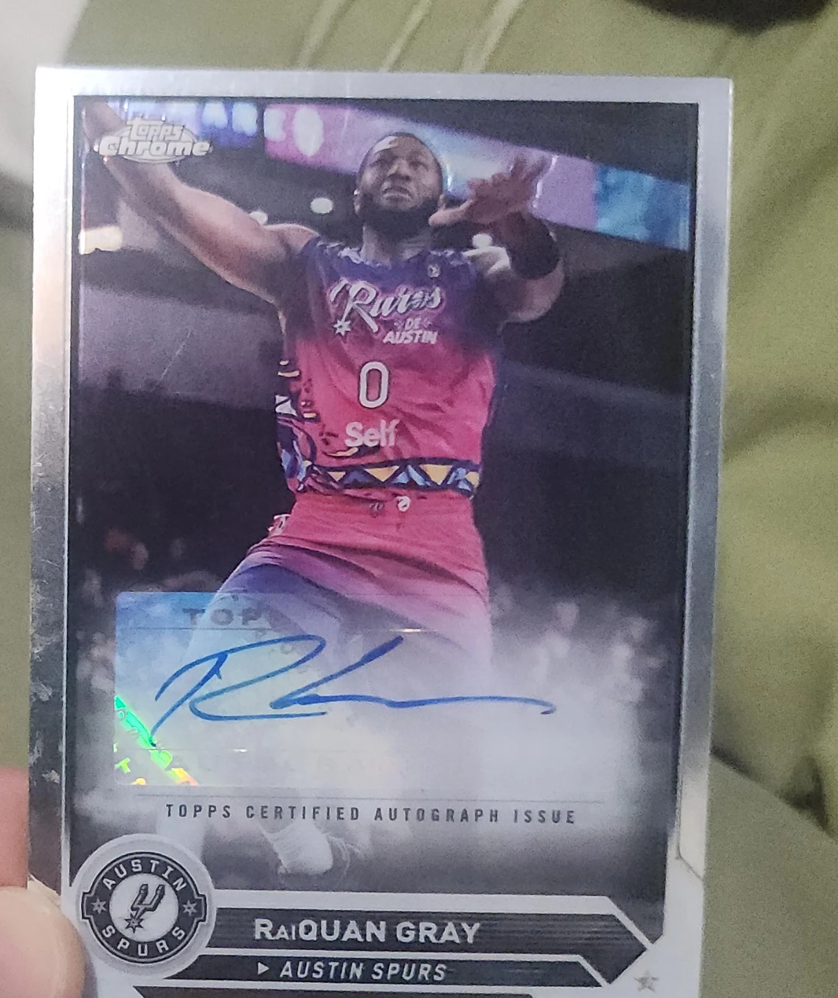2023-24 Topps Chrome RaQuon Gray Autographed Basketball Card