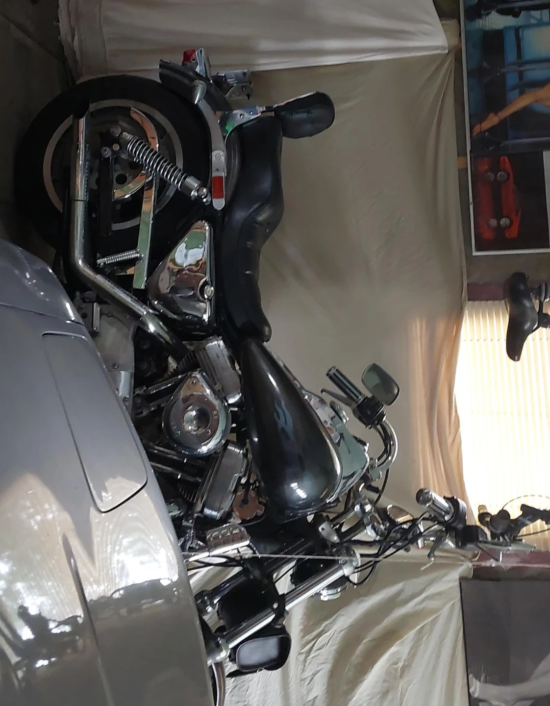 Motorcycle with custom flames