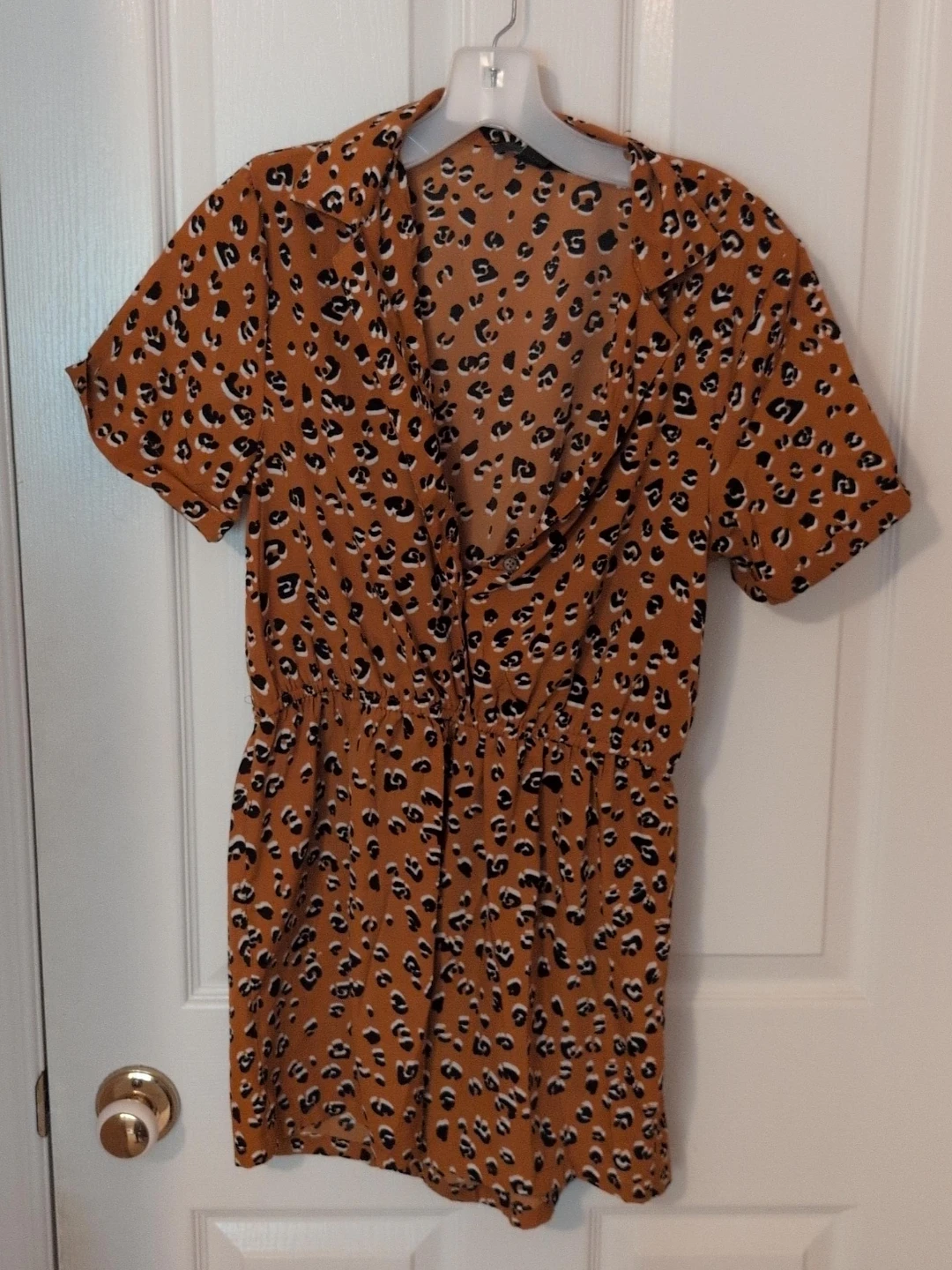 Brown Leopard Print Romper
