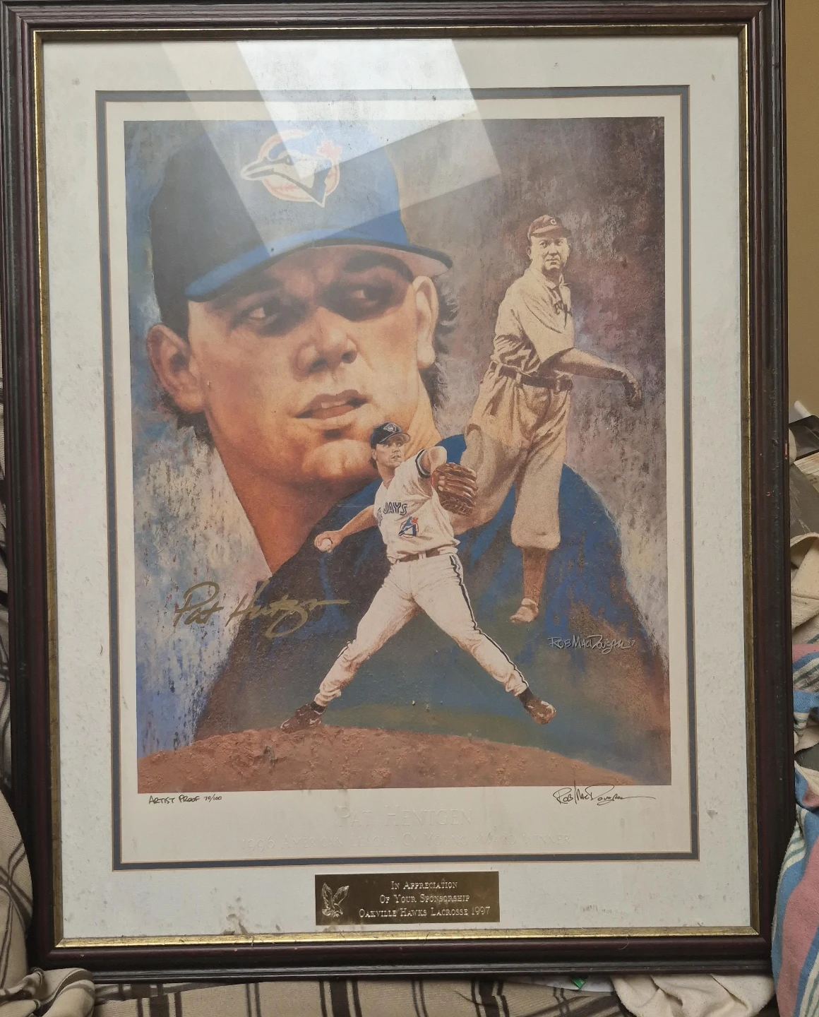 Pat Hentgen Artist Proof 10/100 Toronto Blue Jays Print