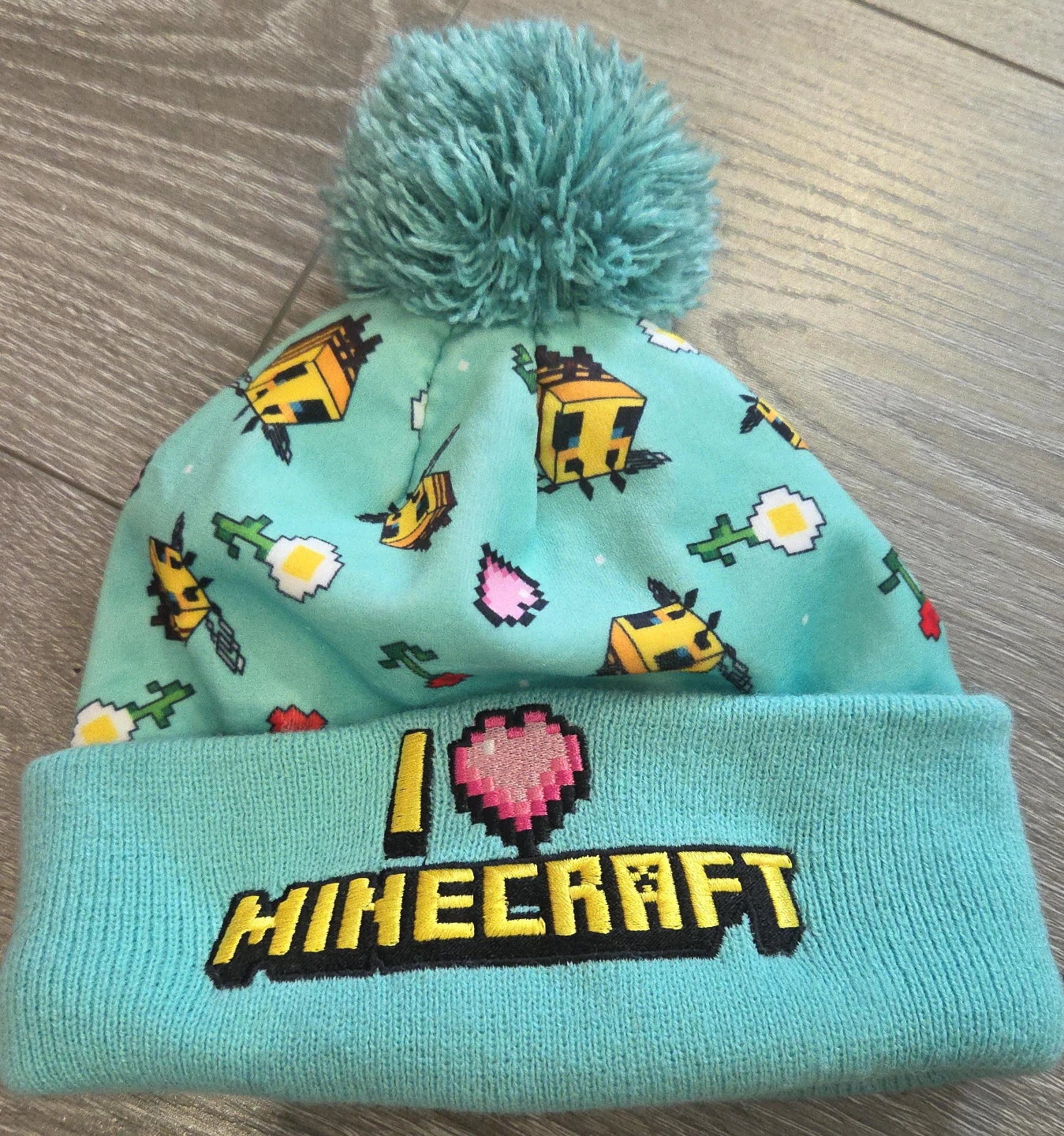 Minecraft "I Love Minecraft" Pom Beanie