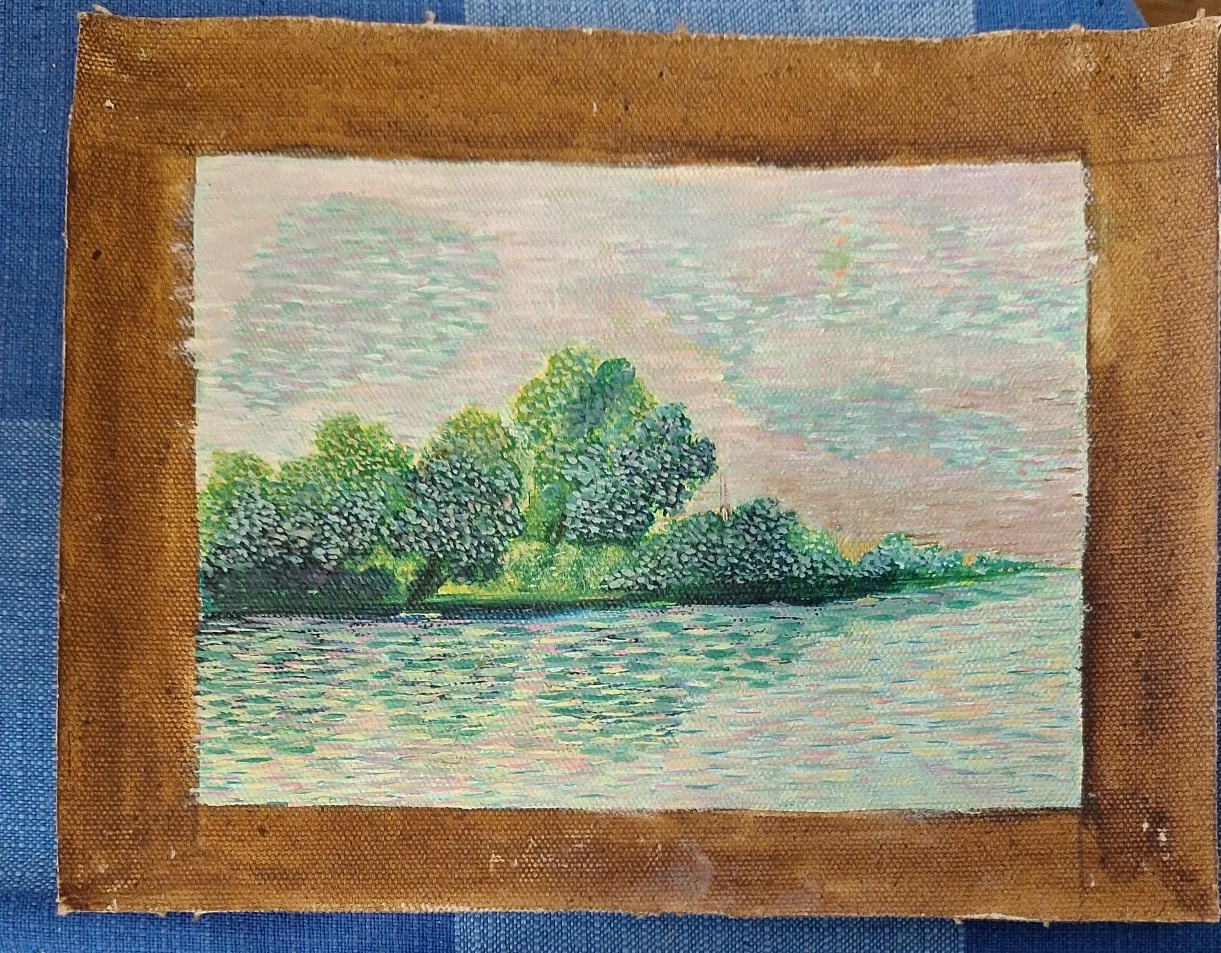 Original Landscape Painting - Trees and Water
