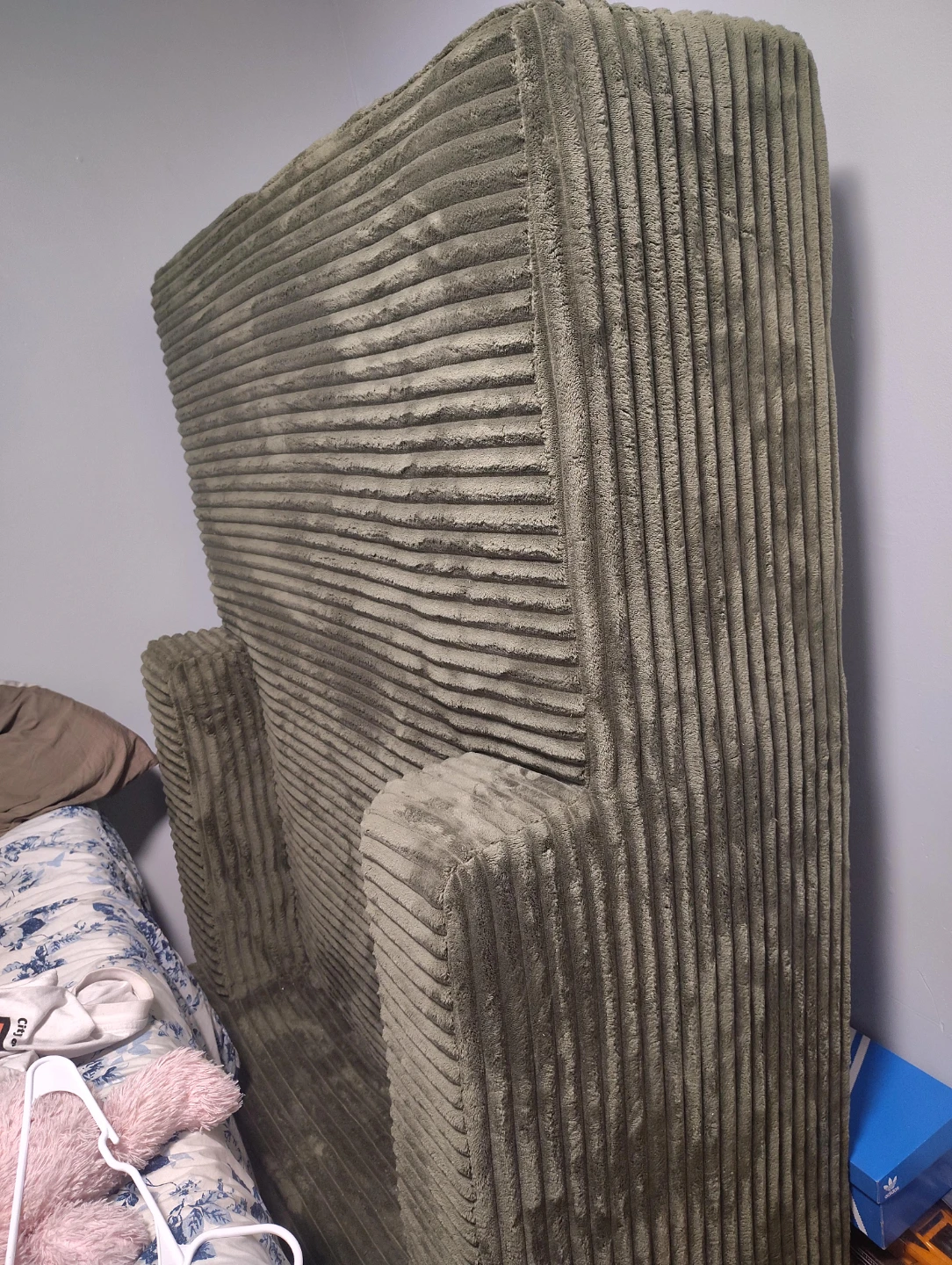 Grey Corduroy Bean Bag Chair