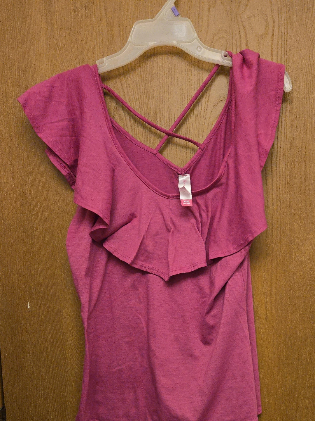 Justice Pink Ruffle Tank Top Size XL (15-17)