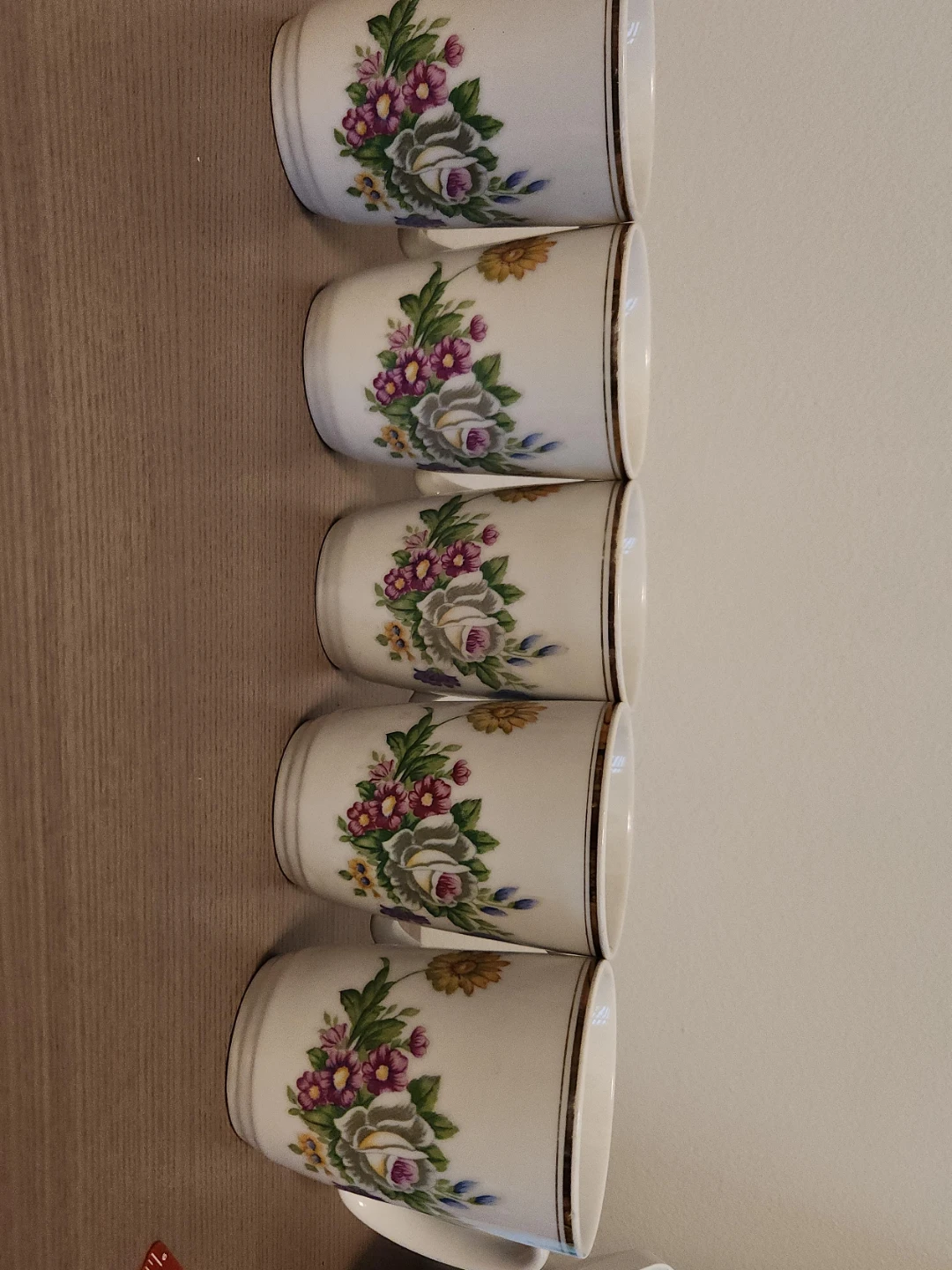 Set of 5 Floral Mugs