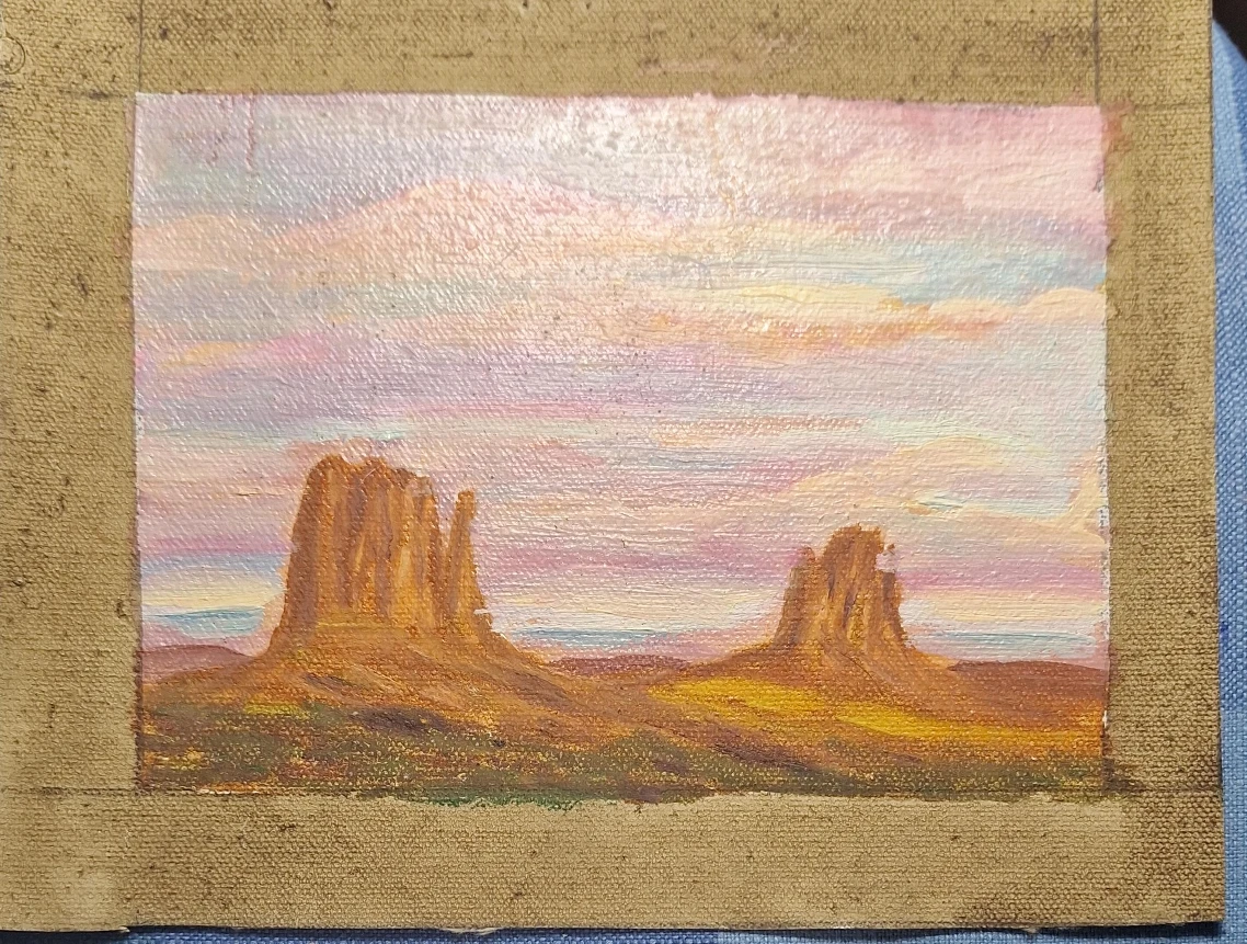 Oil Painting of Monument Valley Landscape