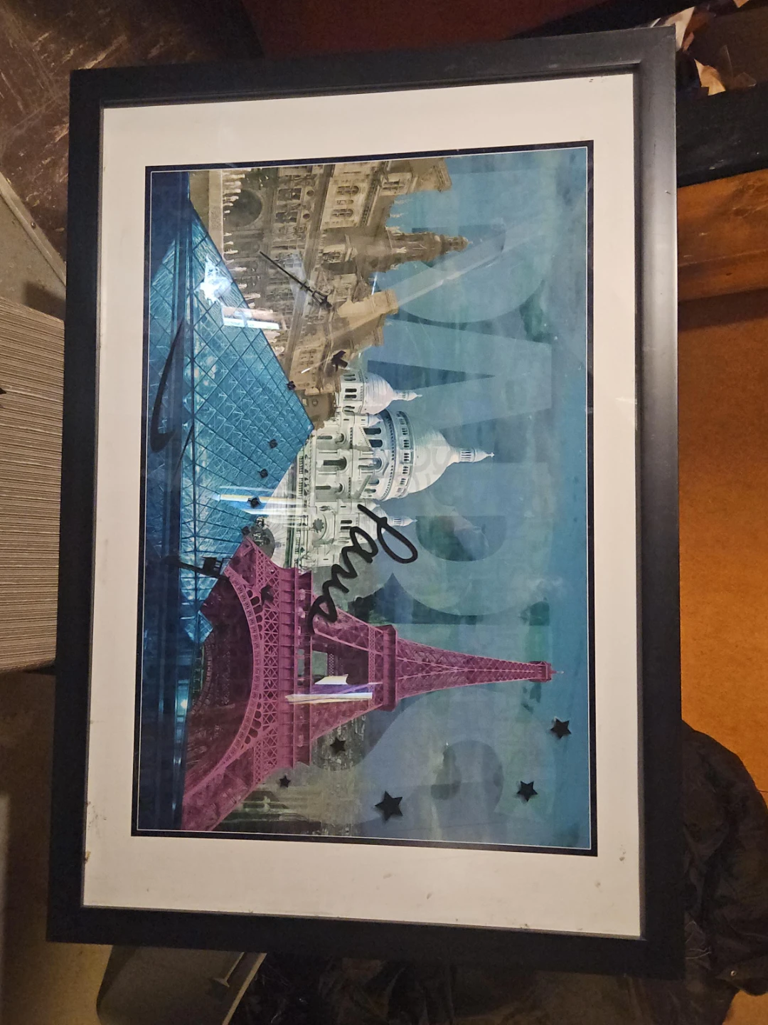 Framed Paris Collage Art