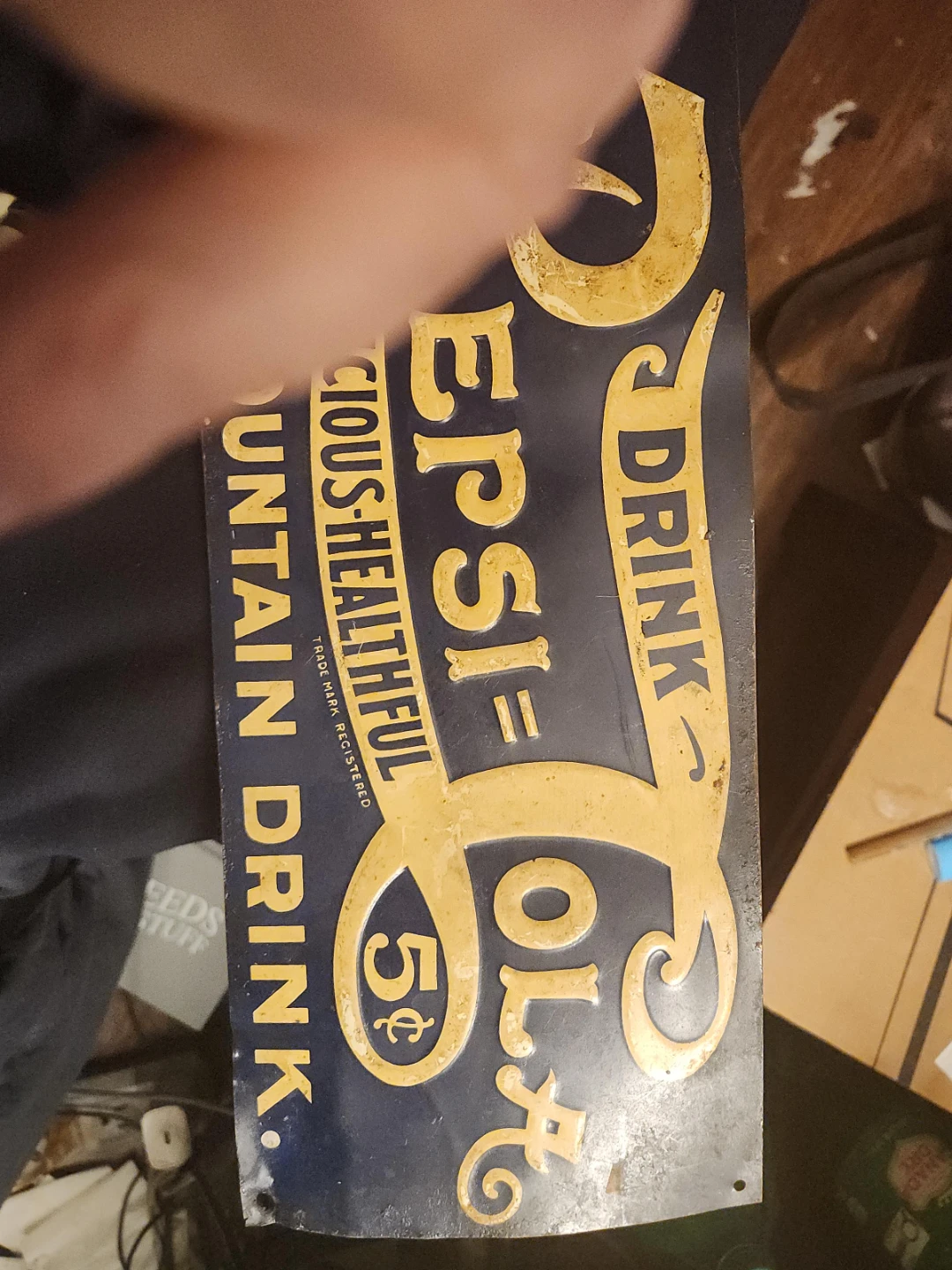Vintage Pepsi-Cola "Drink Mountain Drink" Metal Sign