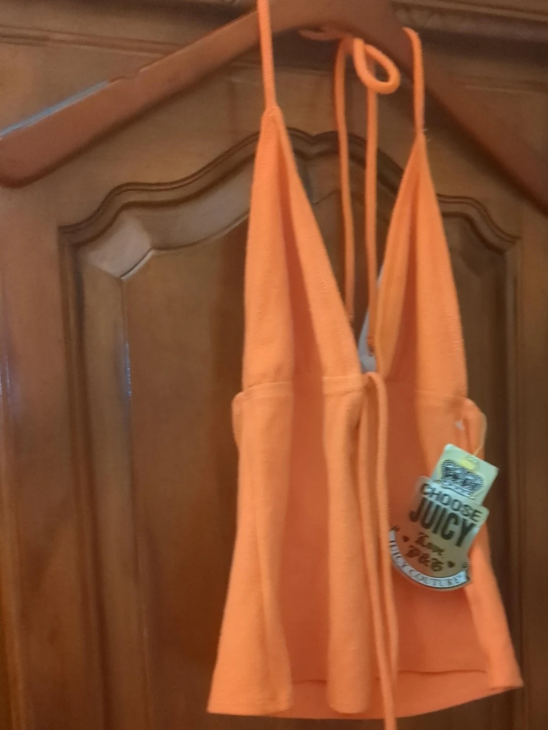 Juicy Couture Orange Terry Halter Cami - Large