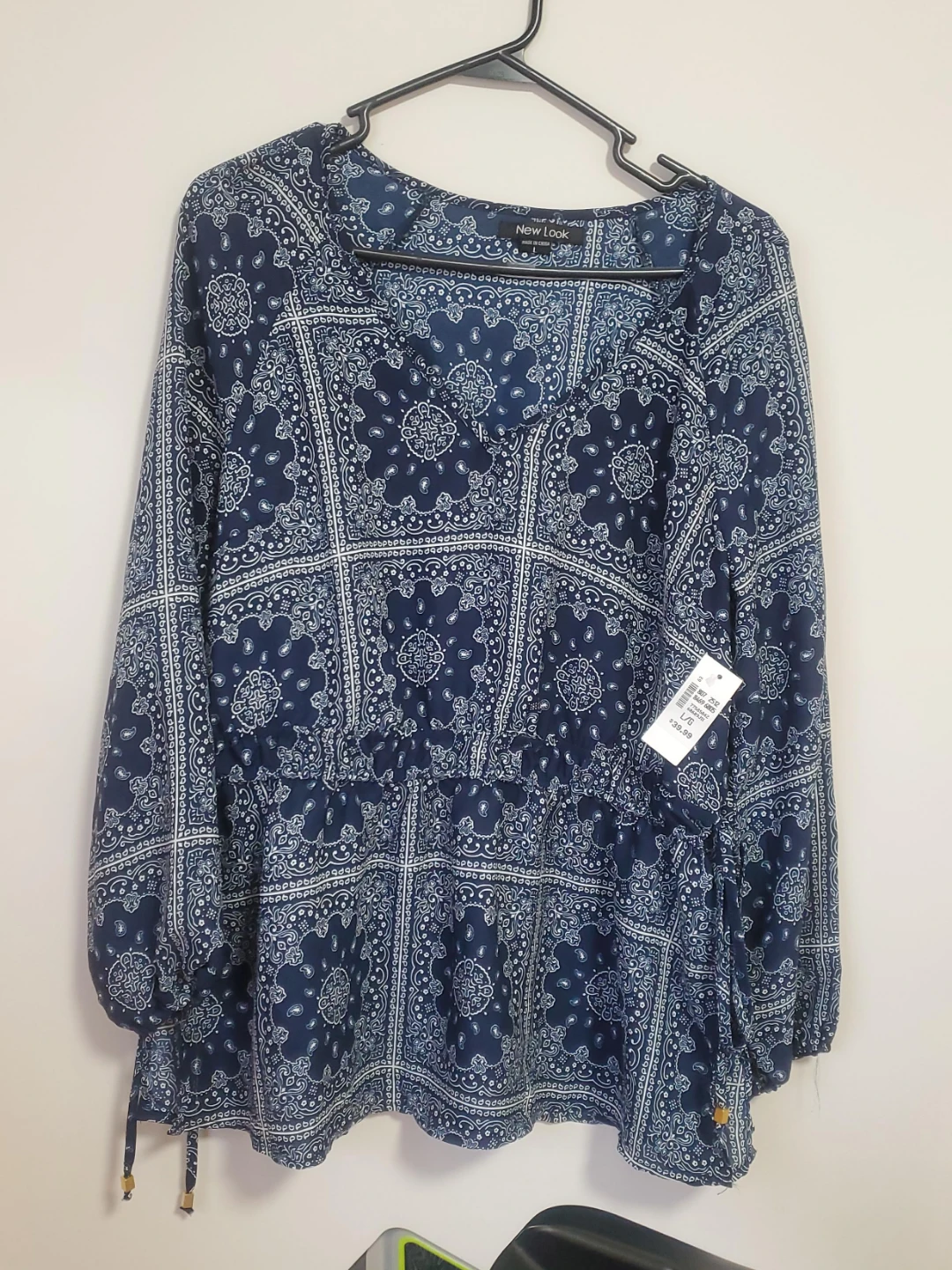 New Look Paisley Print Long Sleeve Blouse