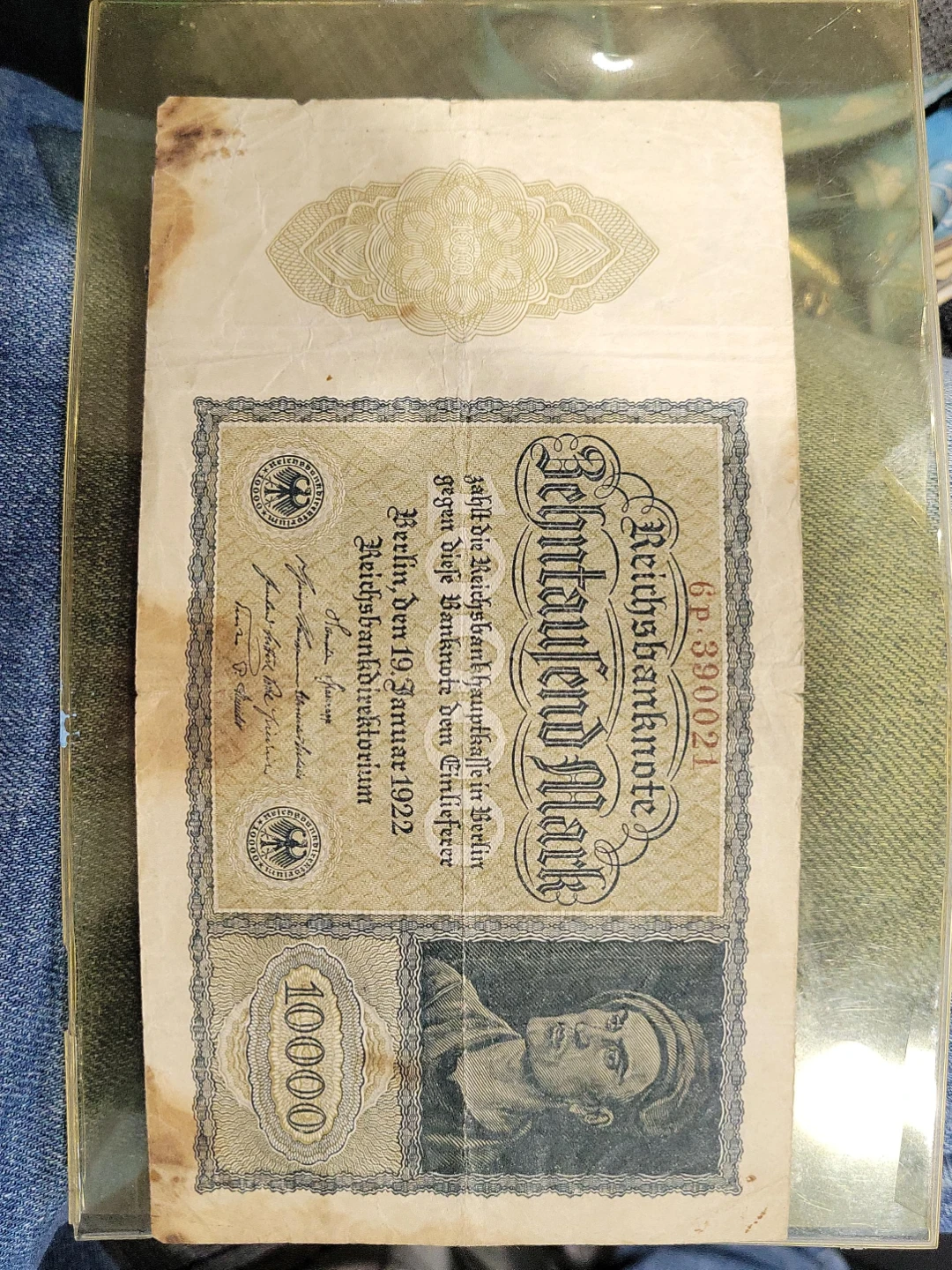 1922 German 10000 Mark Reichsbanknote