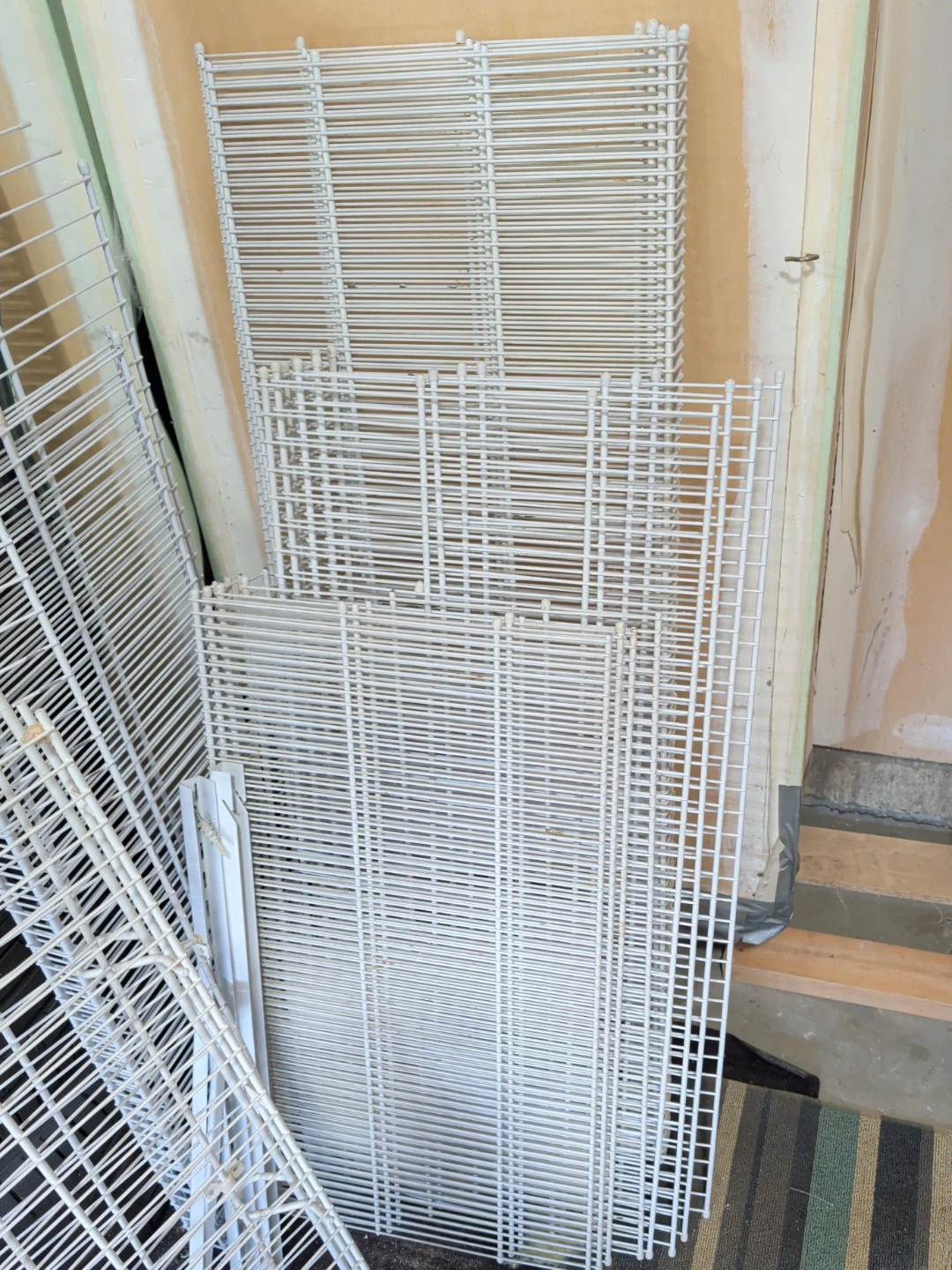 White Wire Shelving Grids - 16 nos of various sizes