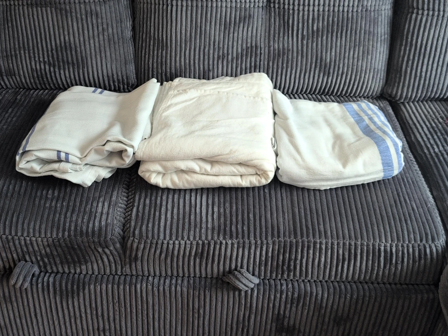 Light Blue & White Striped bed sheets $3 each