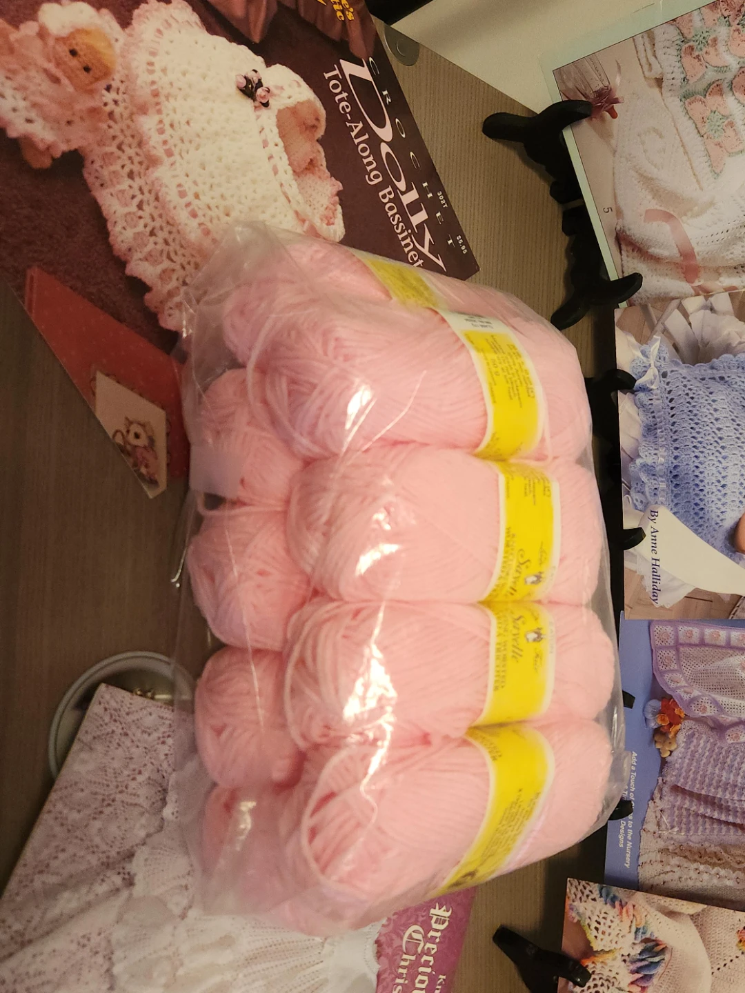 Lady Sayelle Knitting Yarn - Pink Acrylic Worsted