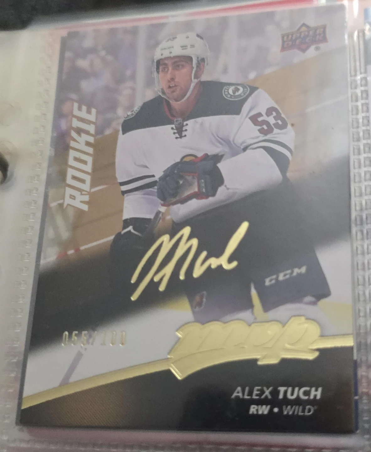 Upper Deck Alex Tuch Rookie Card 055/100