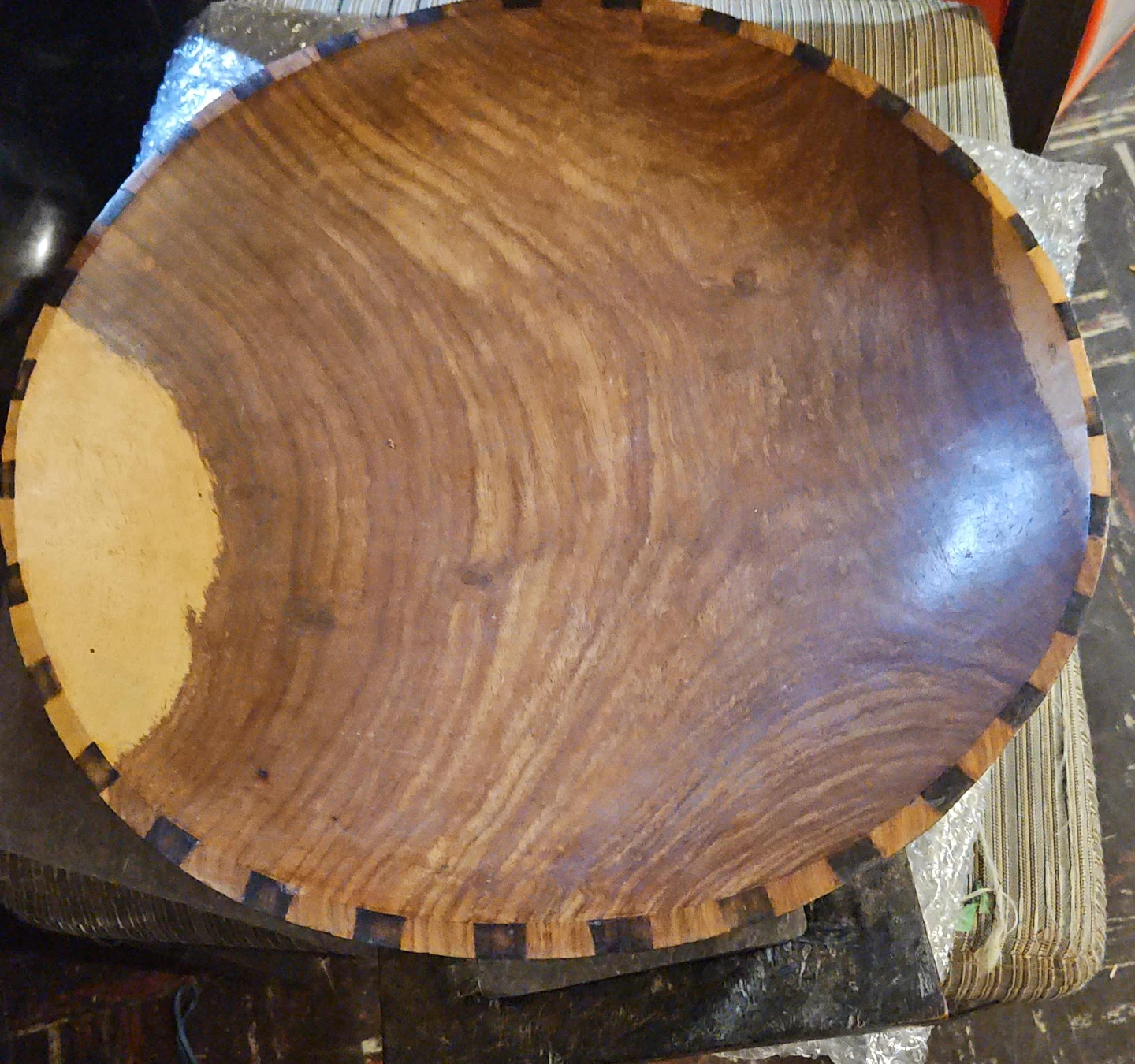 Large Wooden Decorative Bowl