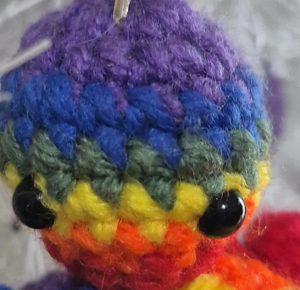 Handmade Rainbow Crochet Octopus Keychain