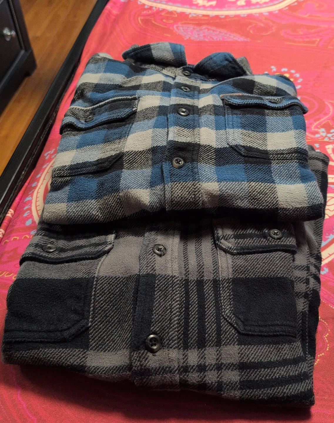 Men's Plaid Flannel Shirt - Blue/Grey $9  each