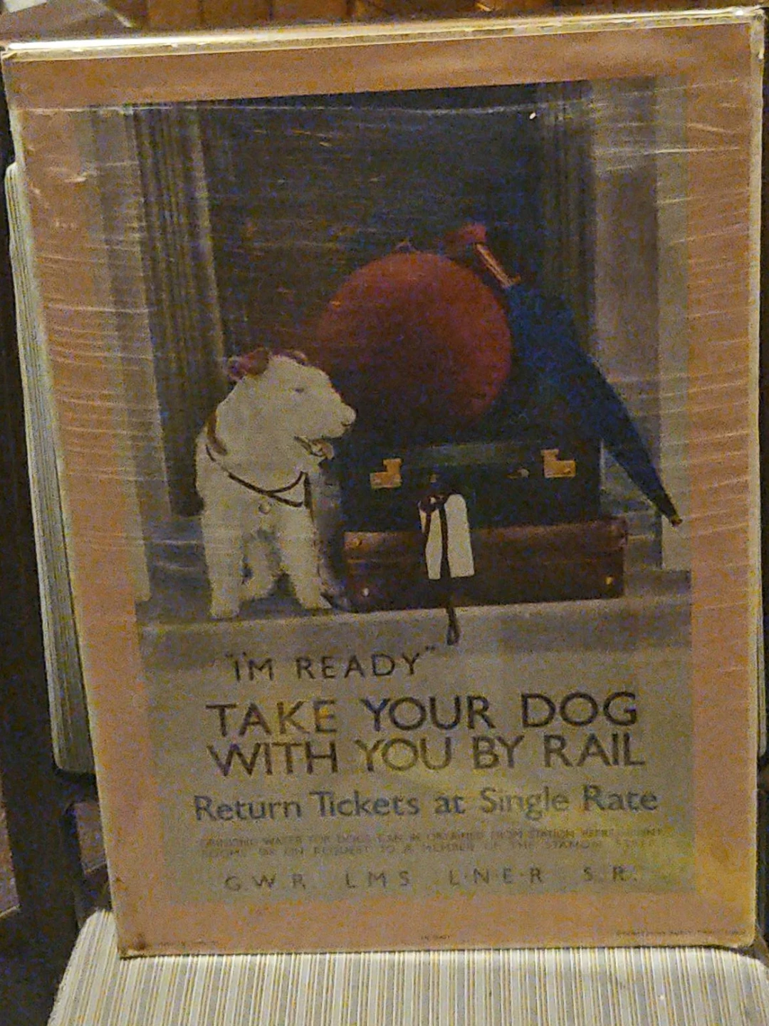 Vintage "Take Your Dog By Rail" Poster