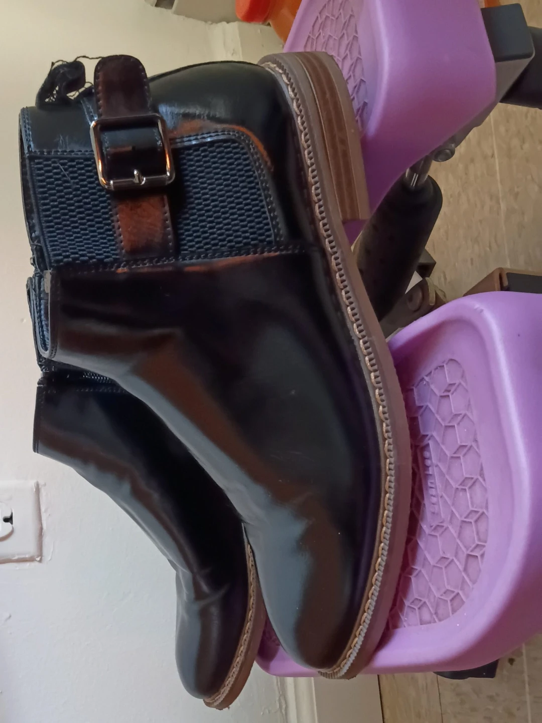 Black Ankle Boots with Buckle Detail