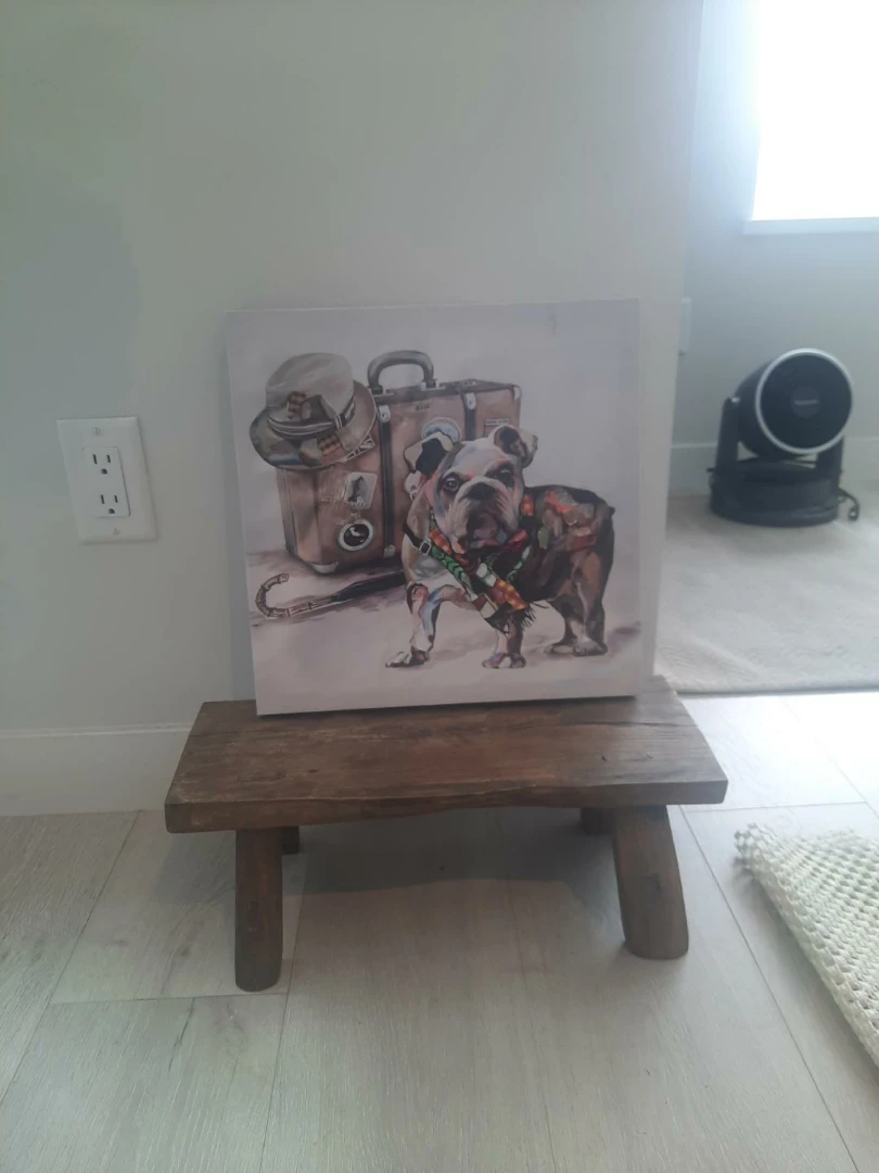 Canvas Print: Bulldog with Luggage