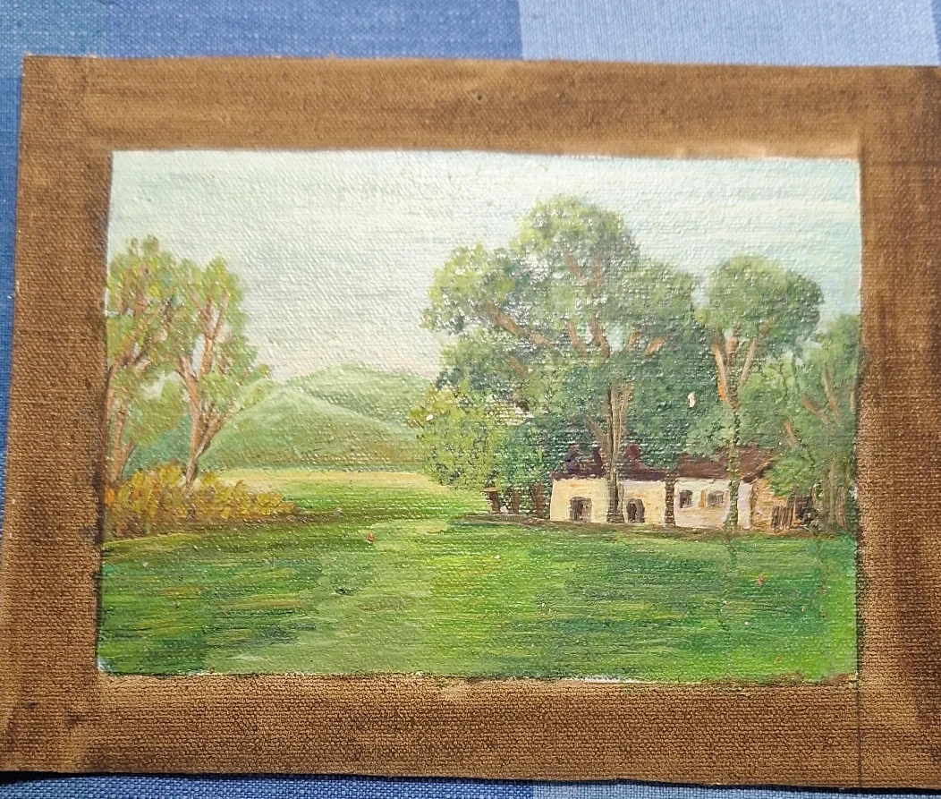 Framed Landscape Oil Painting