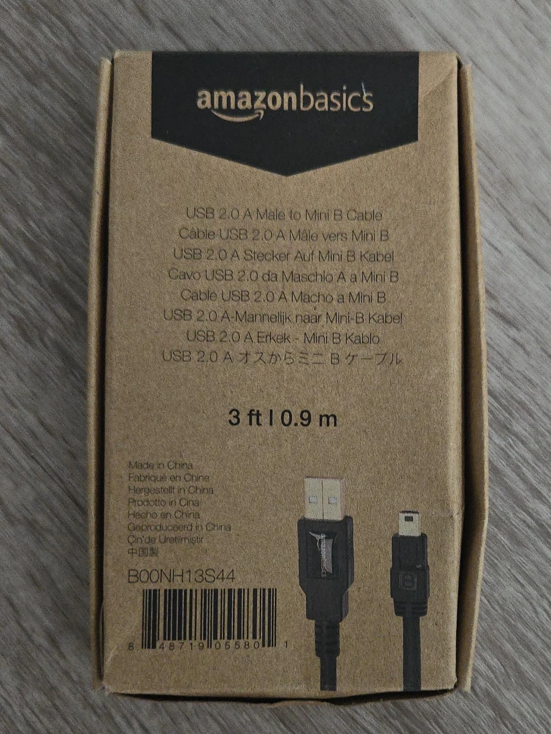 AmazonBasics USB 2.0 A to Mini B Cable - 3 ft