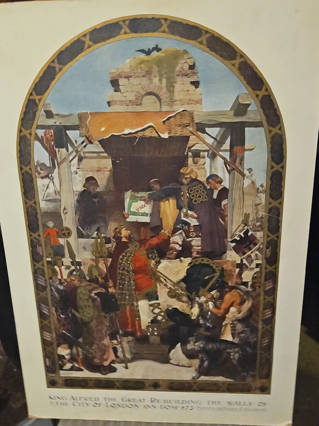 King Alfred the Great Rebuilding the Walls of London Print