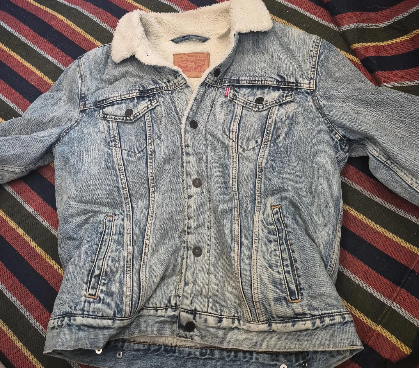 Levi Strauss & Co. Sherpa Lined Denim Jacket - Size L