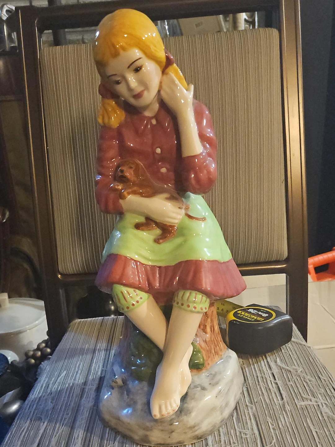 Ceramic Figurine of Girl with Dog