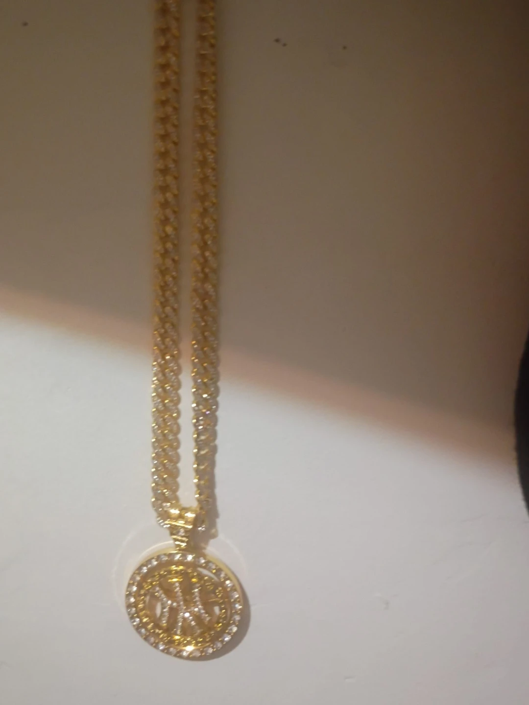 Gold Tone Chain Necklace with Pendant