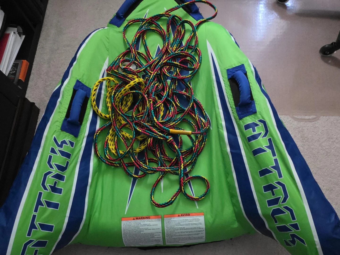 Airhead Attack Inflatable Towable Tube with Rope