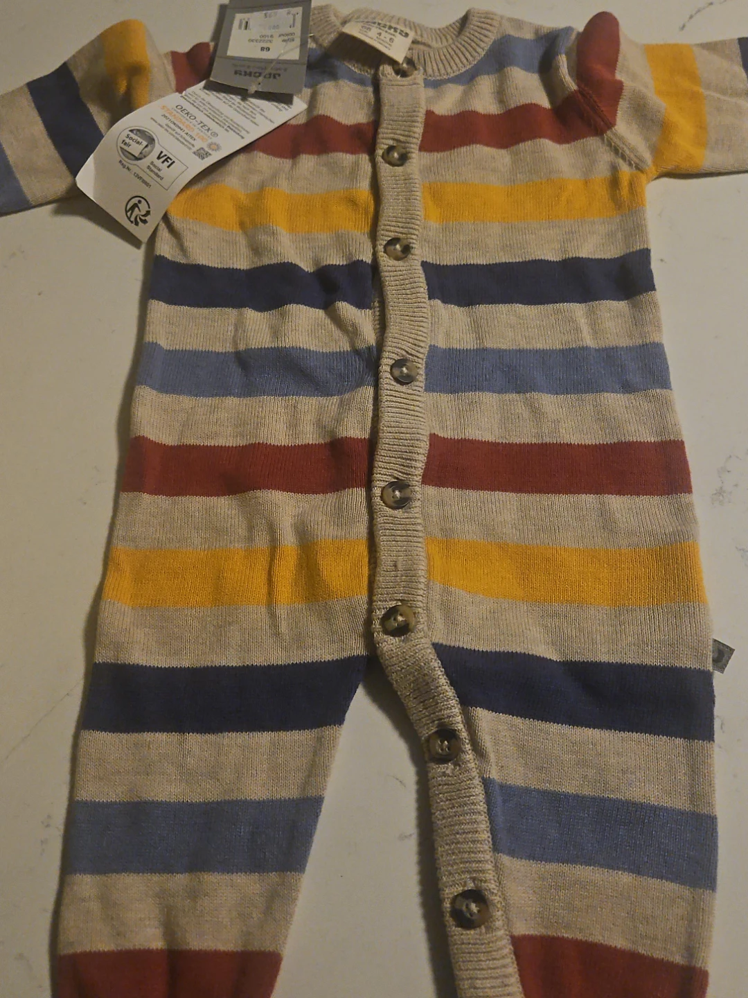 RHOOP Striped Baby Romper 4-6 Months