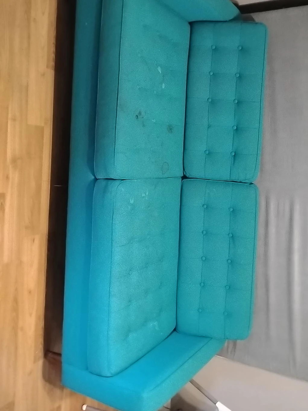 Turquoise Tufted Sofa