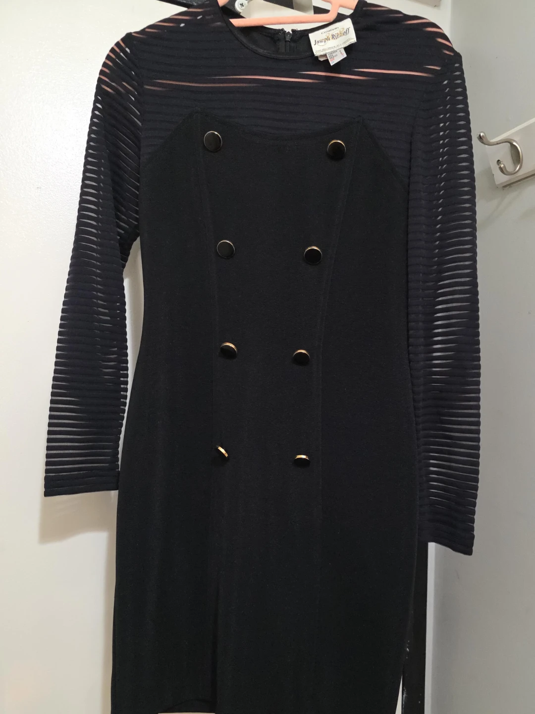Joseph Ribkoff Black Sheer Sleeve Dress
