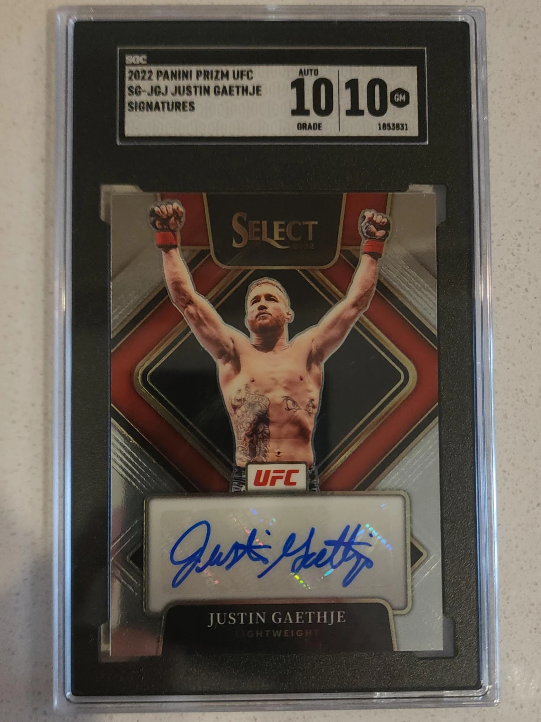 2022 Panini Prizm UFC Justin Gaethje Autograph Trading Card - photo 2