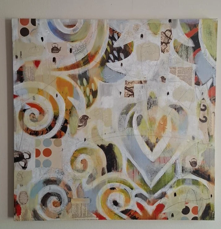 Abstract Mixed Media Art Painting