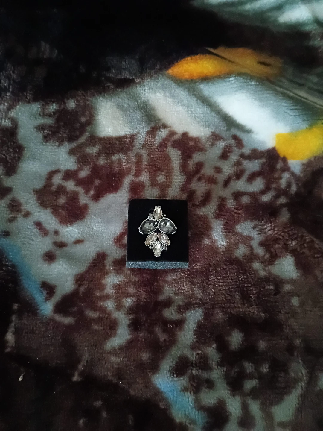 Decorative Brooch with Clear Crystals