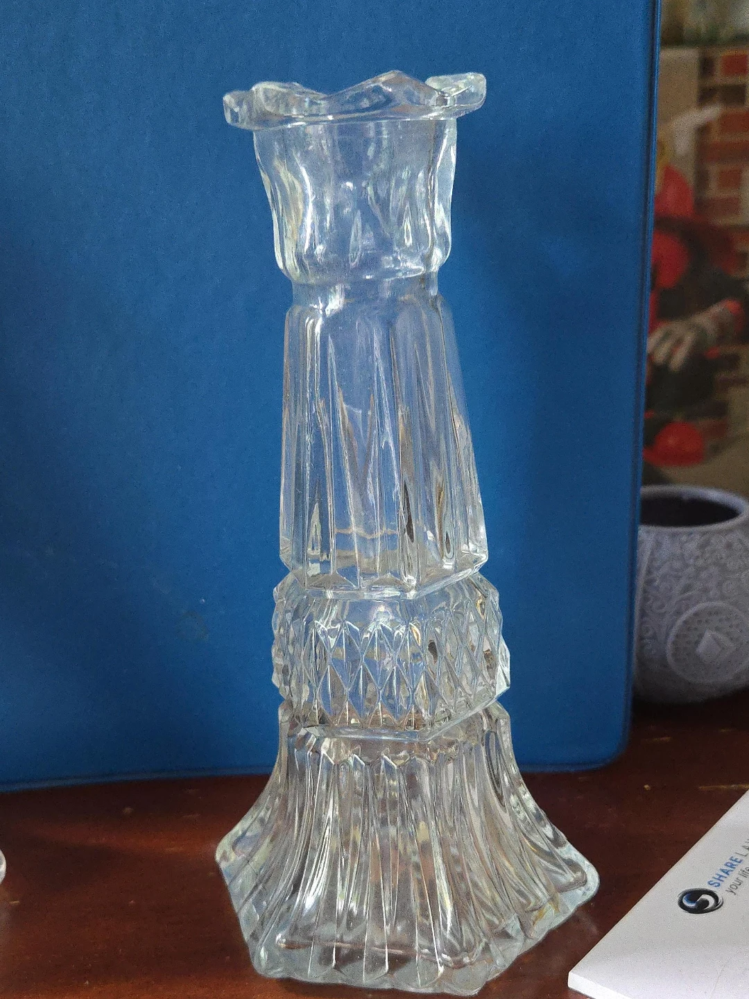 Clear Glass Candlestick Holder
