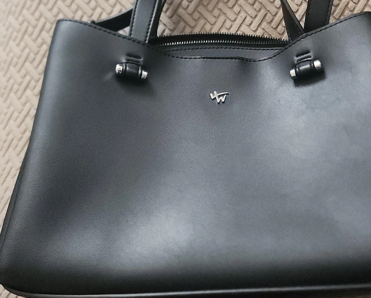 Black Woven Tote Bag